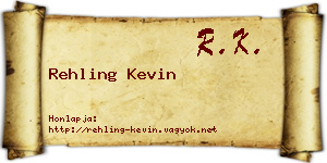 Rehling Kevin névjegykártya